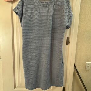 Blue Textured Mini Dress